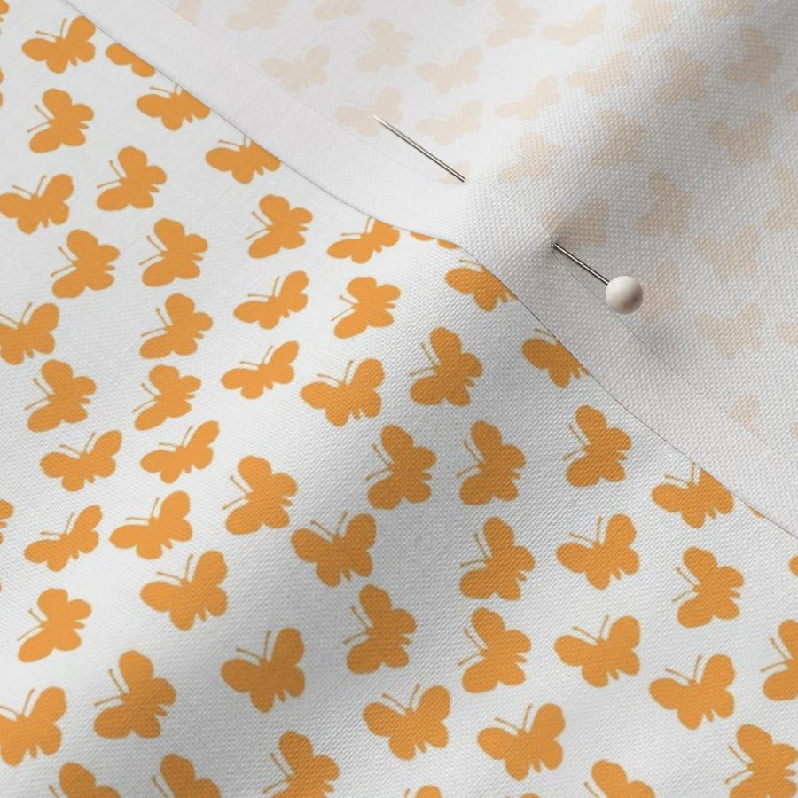 Orange butterflies on white (mini)