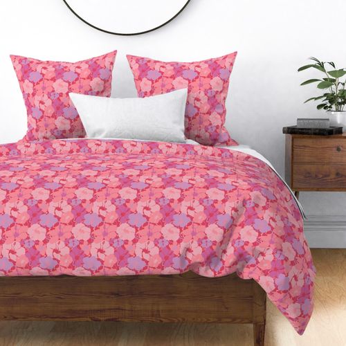 Hawaiian Hibiscus Floral in Orchid Coral