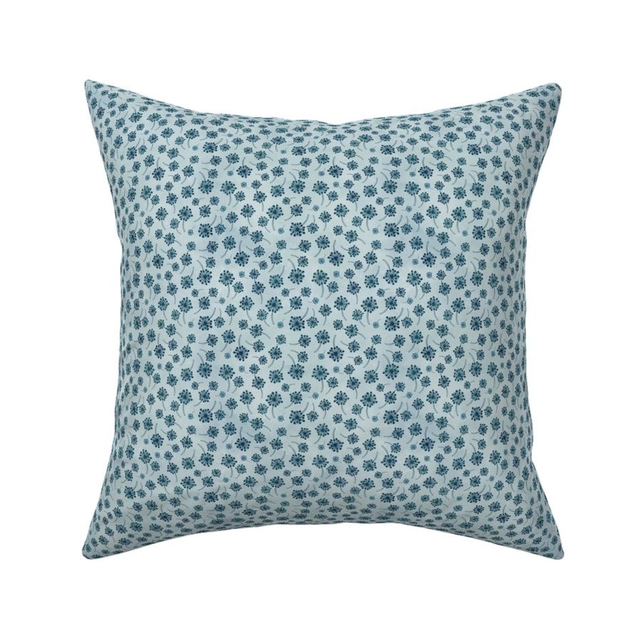 Dandelions floral teal dark extra small