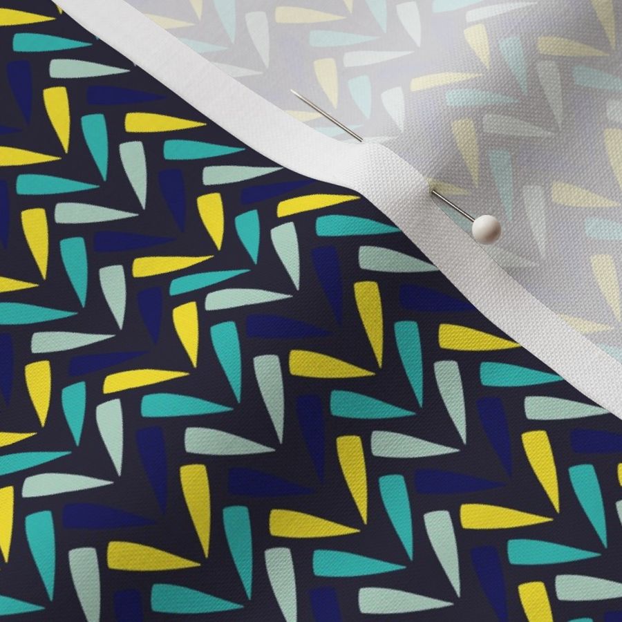 Yellow, teal, mint and blue chevron