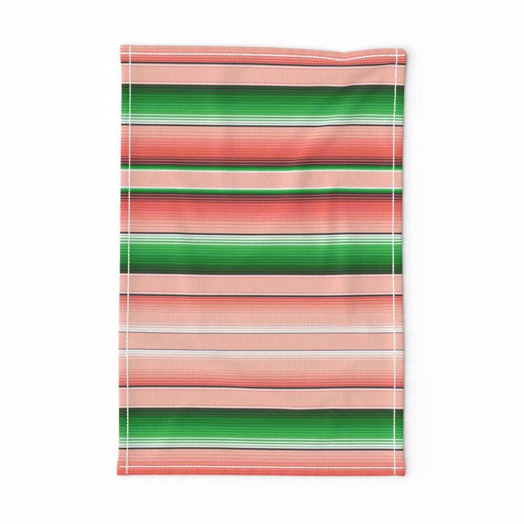 Serape Stripes in Coral Pink and Grass Green Matching Petal Signature Cotton Solids