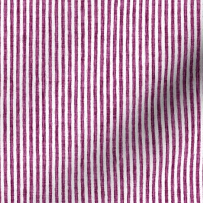 Sketchy White Stripes on Berry Woven Texture