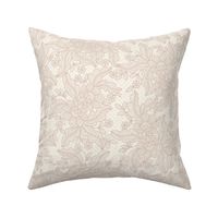 Floral Lace {Blush Pink on Off White} Medium Scale Coquette Faux Lacework