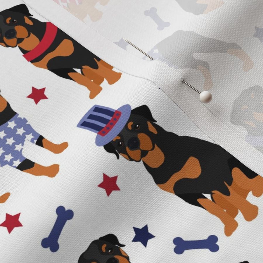 Patriotic Rottweiler White