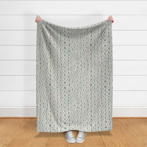 Seaweed stripes - sky blue and cream on fog pale blue - large scale