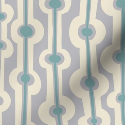 Seaweed stripes - sky blue and cream on fog pale blue - large scale