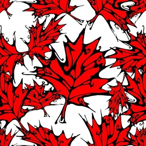 Inkblot Red Maple Leaves