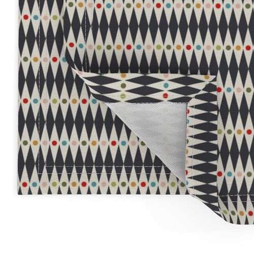 Small World (MidMod Charcoal) || midcentury harlequin diamonds & dots