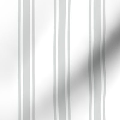 Silver Ticking Stripe on White