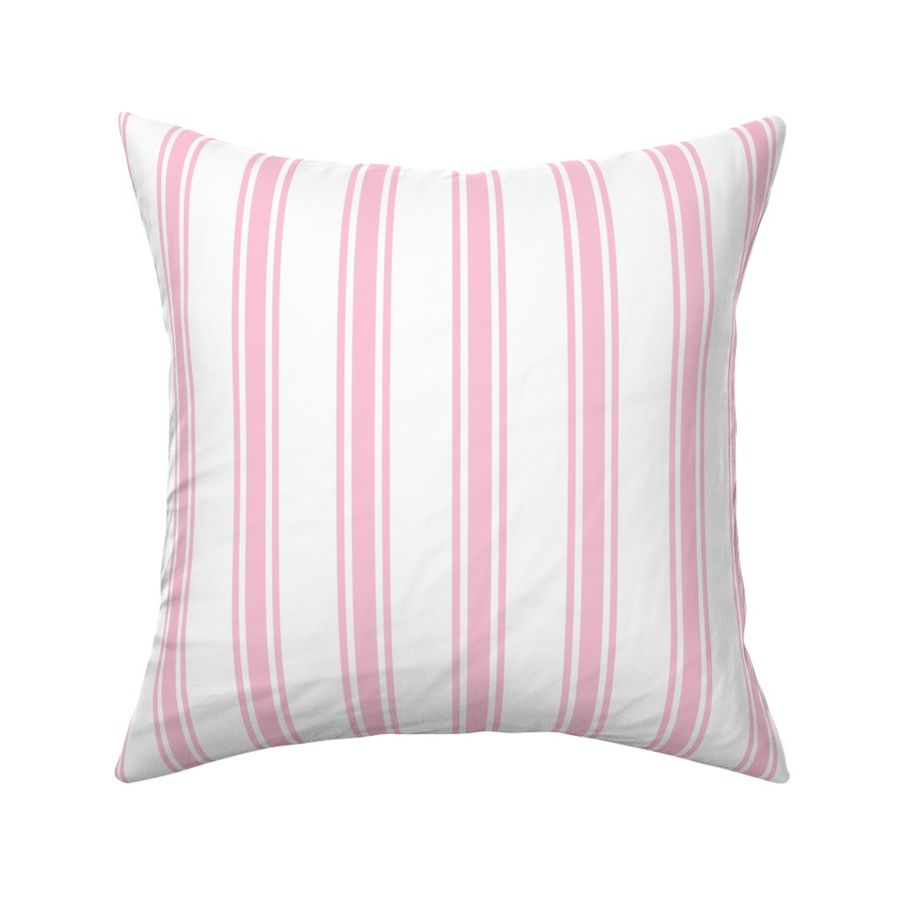 Bubblegum Ticking Stripe on White