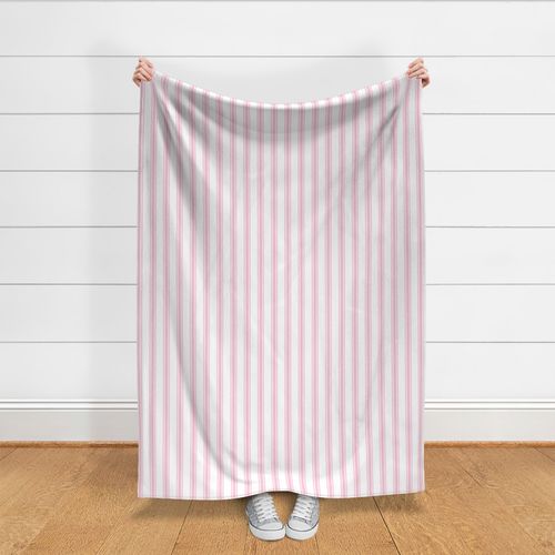 Bubblegum Ticking Stripe on White