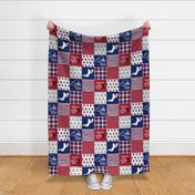 Football//Hustle Hit Never Quit//Giants - Wholecloth Cheater Quilt