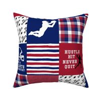 Football//Hustle Hit Never Quit//Giants - Wholecloth Cheater Quilt