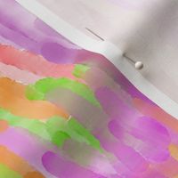 Random water colour marks in stripes red, bright green, orange, yellow, burgundy medium