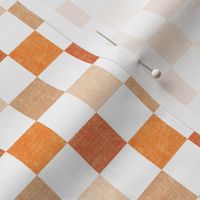 (3/4" scale) Pumpkin Patch Checkerboard - peach/orange spice - LAD22