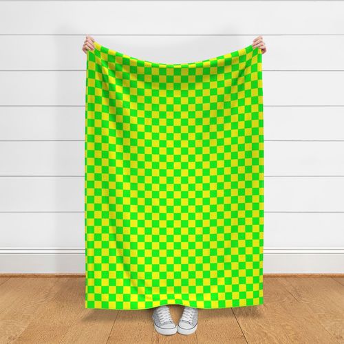 2 inch Bright Lemon and Lime Checkerboard