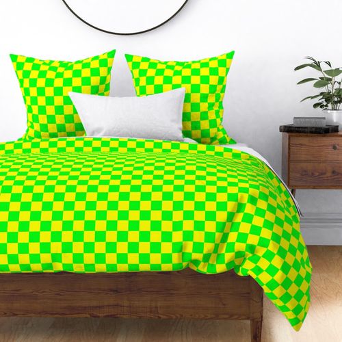 2 inch Bright Lemon and Lime Checkerboard