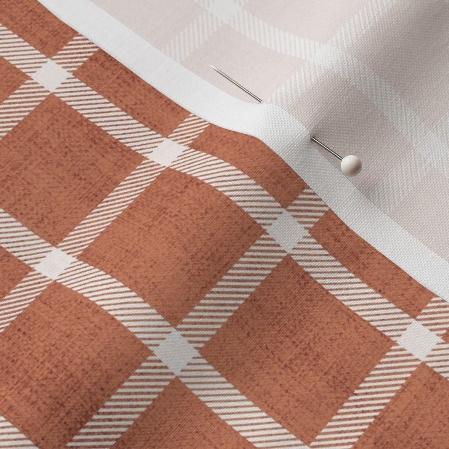 Mel Twill Check Burnt Sienna