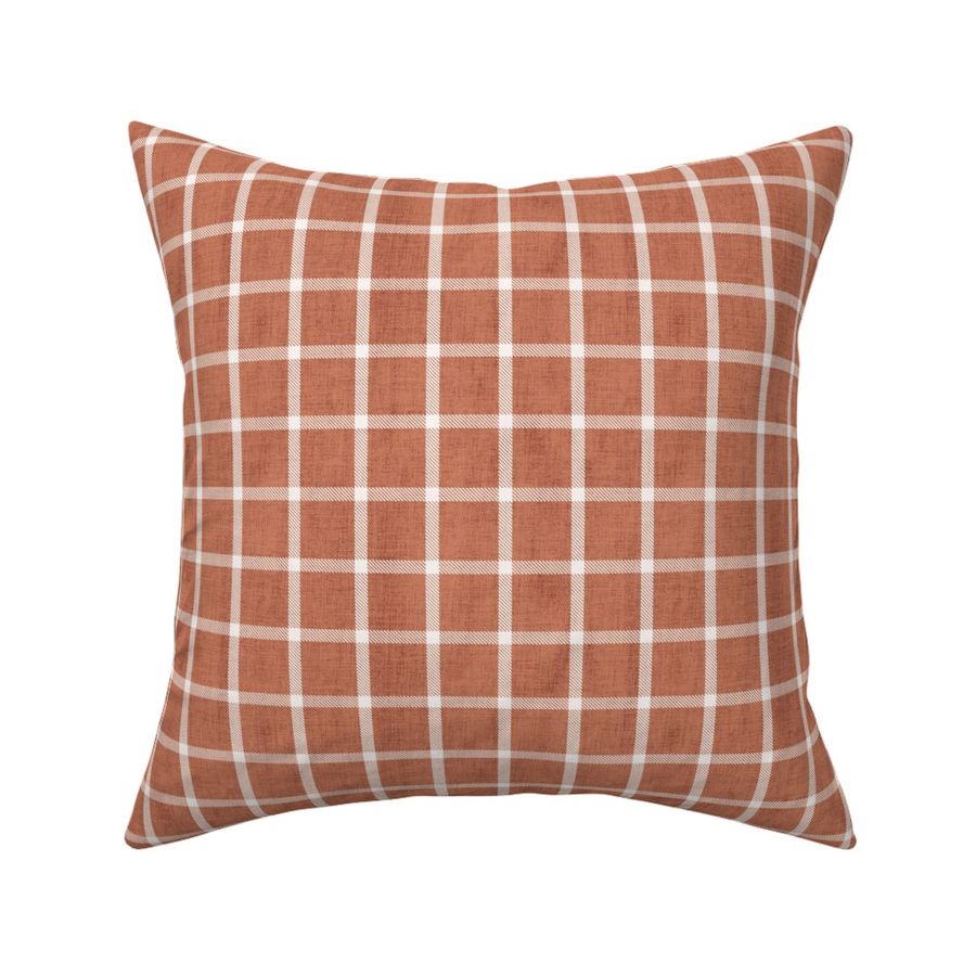 Mel Twill Check Burnt Sienna