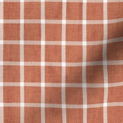 Mel Twill Check Burnt Sienna