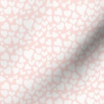 Dottie Hearts // White on Lt Peachy Pink (Small Size)