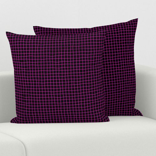 Whimsical fuchsia pink Grid Lines on a black background