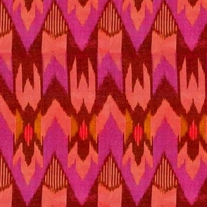 Orange Pink Red Ikat