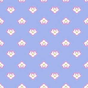 Dot Lotus Pink on Blue BG