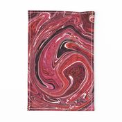 Red Marble Swirl Tea Towel