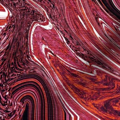 Red Marble Swirl Tea Towel