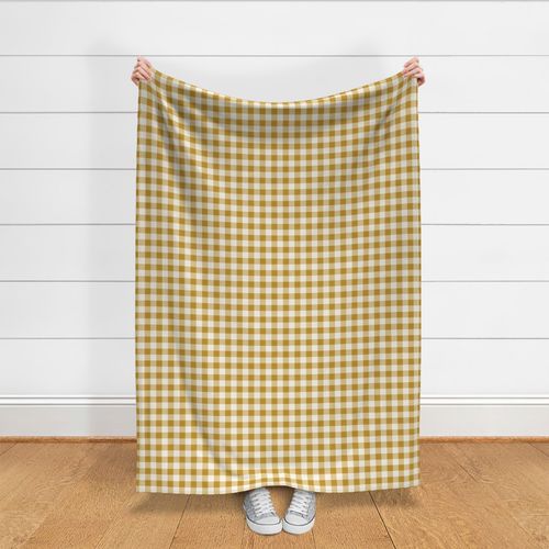 09 Mustard- Gingham- Medium- 1 Inch- Buffalo Plaid- Vichy Check- Checked Wallpaper- Petal Solids Coordinate- Gold- Ochre- Honey- Saffron- Neutral- Natural Earth Tones- Fall- Autum