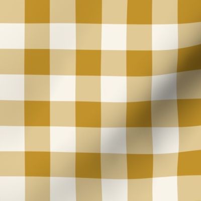 09 Mustard- Gingham- Medium- 1 Inch- Buffalo Plaid- Vichy Check- Checked Wallpaper- Petal Solids Coordinate- Gold- Ochre- Honey- Saffron- Neutral- Natural Earth Tones- Fall- Autum