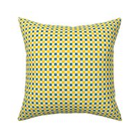 Mini Swedish Midsummer Plaid Checkers in Yellow Blue and Cream