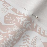 Medium / Woodland Damask / Blush Background