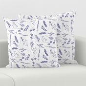 Neutral Botanical Meadow Toile//Lavender