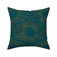 Art Deco Sunshine - Gold on Teal (Jumbo Scale)