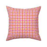 Valentine Gingham - Pink/Orange, Medium Scale