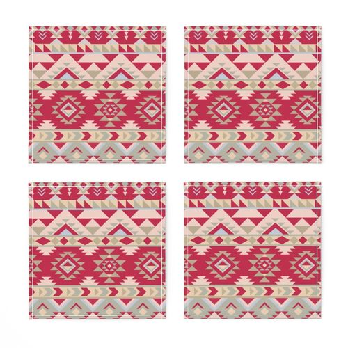 Aztec stripes - viva magenta - medium scale