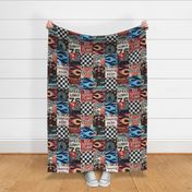 Speedway Race Car Racing Automobile Cheater Quilt Wholecloth 6x6"