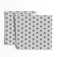 01 Geometric Stars- Japanese Hemp Leaves- Asanoha- Black on White Background- Petal Solids Coordinate- Small