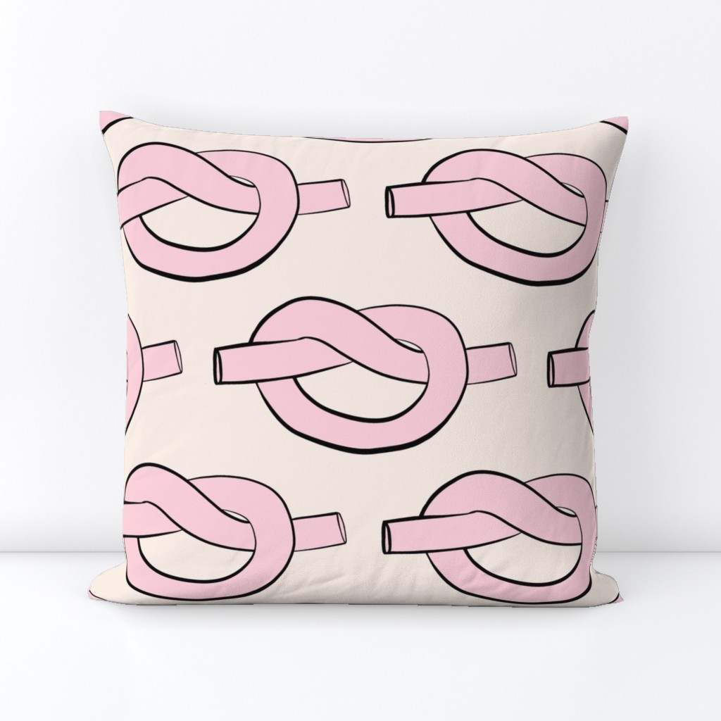 Love Knots in Pink and off white Medium 