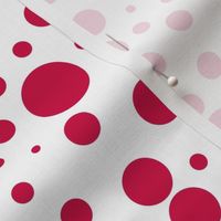 Large Solid Red Polka Dots, Various Sizes, White Background