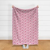 Large Solid Red Polka Dots, Various Sizes, White Background