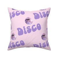 disco ball  pink  & purple - pink background- Disco Collection