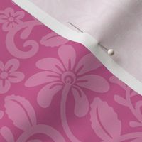 Smaller Scale Peony Pink Fancy Floral Scroll