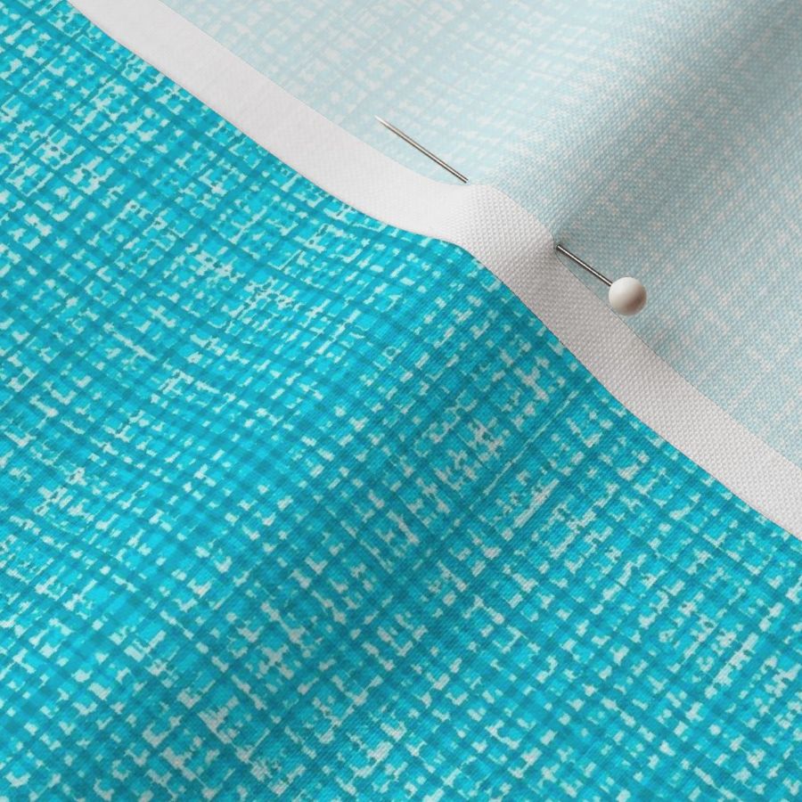 Classic Gingham Checks Plaid Natural Hemp Grasscloth Woven Texture Classy Elegant Simple Blue Blender Bright Pastel Summer Baby Malibu Turquoise Blue 4CE1FF Fresh Modern Abstract Geometric