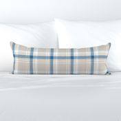 Modern Boucle Plaid in greige blue white