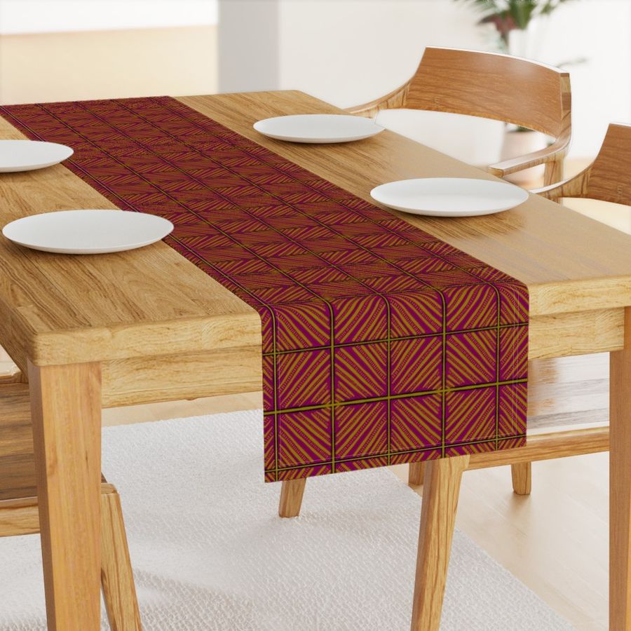 Diamond Tribal Tiles in Magenta and Chartreuse