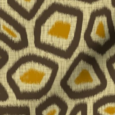 Ikat Giraffe skin,  brown and orange