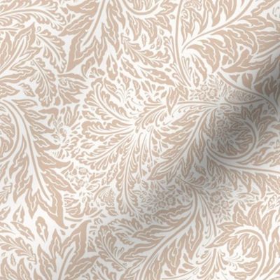 12" Woodland florals Morris Larkspur - peach apricot ivory